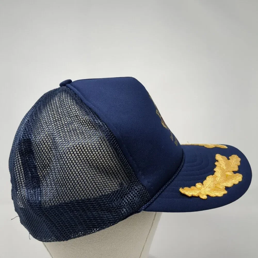 Riverboat Casino Snapback Rope Trucker Hat Blue One Size Mesh Back
